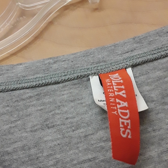 Molly Ades Maternity Grey Zip Nursing Dolman Top - Picture 2 of 6